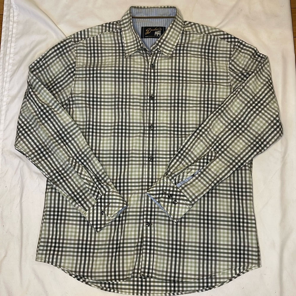 Mens Dukes Sportswear Buttondown Plaid Shirt,Sz XL